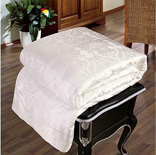 Elegant King Size 100% Pure Long Mulberry Silk Comforter Silk Filled Comforter Silk Quilt Silk Duvet Doona Bedspread Coverlet Blanket(white)machine Washable