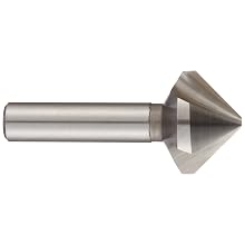 Magafor 431 Series Cobalt Steel Single-End Countersink, Uncoated (Bright) Finish, 3 Flutes, 90 Degrees, Round Shank