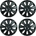 Custom Accessories 96905 Matte Black 16" ABS Inova Blackout Painted Wheel Cover, 4 Piece
