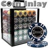 1000 Ct Coin Inlay Poker Chip Set w/ Acrylic Case 15 Gram Chips - Free WPT Book