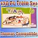 130 Piece Wooden Roundhouse Train Set. Compatible with Thomas the Tank Engine Train and Brio.