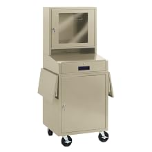 Edsal CSC6625PU 24-1/2-Inch Wide by 22-1/2-Inch Deep by 62-3/4-Inch High Mobile LCD Monitor Computer Cabinet, Putty