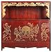 EXP Handmade Asian Furniture - 30" Chinese Curio / Display Cabinet Carved Gold Trim & Redwood Finish
