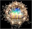 Lighted Rock Ice Triple Candle Christmas Tree Topper 8"