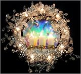 Lighted Rock Ice Triple Candle Christmas Tree Topper 8