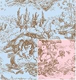 Baby Toile, Reversible, 24x100 Roll Gift Wrap