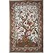 Cream Tree of Life Indian Bedspread, Twin Size
