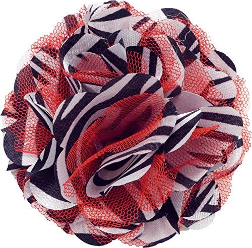 Puppy Kisses Mesh Zebra Collar Bud, Red