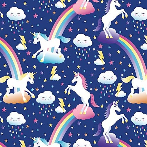 Unicorns &amp; Rainbows Fleece Throw Blanket with Finished Edges
