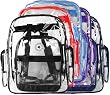 K-Cliffs Clear Transparent PVC Multi-pockets School Backpack/ Outdoor Backpack with Color Trim
