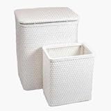 Redmon Infant  Toddler Wicker Hamper and Wastebasket Combo  White
