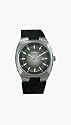 Timex 2G761 Men's Silver-Tone Rounded Square Dress Watch with Sunburst Dial and Black Genuine Leather Textured Band