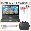 Sony DVP-FX930/R 9-inch Portable DVD Player in Red + Accessory Kit