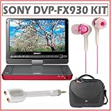 Sony DVP-FX930/R 9-inch Portable DVD Player in Red + Accessory Kit