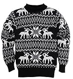 (コ-ランド) Co-land キッズ ニットセーター ベビー服 男の子 女の子 丸首 長袖 シカ柄 子供服 こども 男女児 プルオーバー 秋冬トップス カジュアル ブラック 130