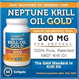 Neptune Krill Oil Gold - 100% Pure NKO Neptune Krill Oil, 500mg, 60 Softgels