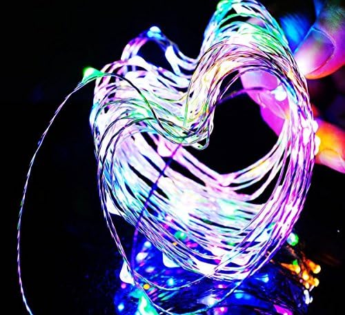 [NEW Release]HEYDO 16.5ft(5m) 50 LEDs Multi-color Waterpoof Starry String Led Lights Silver Wire Light,7 Rainbow Colors Alternating in Flash And Strobe Mode,Used in Outdoor /Indoor