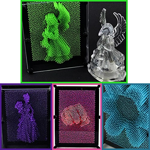 Adorox 3D (7 inches, Green) Plastic Pin Art Board Novelty Toy Fun Kids
