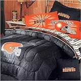 CLEVELAND BROWNS 7PC FULL BEDDING SET, Comforter, 4pc Sheet Set, 2 Pillow S ....