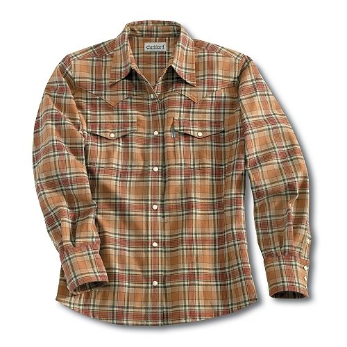 Buy Carhartt Ladies Midweight Flannel Snap Front Shirt - Plaid by Carhartt