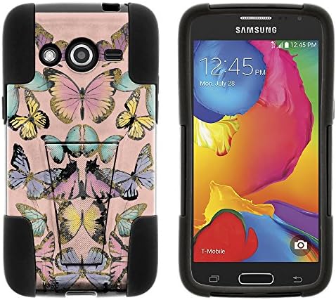 Galaxy Avant Case, Full Body Fusion STRIKE Impact Kickstand Case with Exclusive Illustrations for Samsung Galaxy Avant SM-G386T (T Mobile, MetroPCS) from MINITURTLE | Includes Clear Screen Protector and Stylus Pen - Butterfly Symmetry