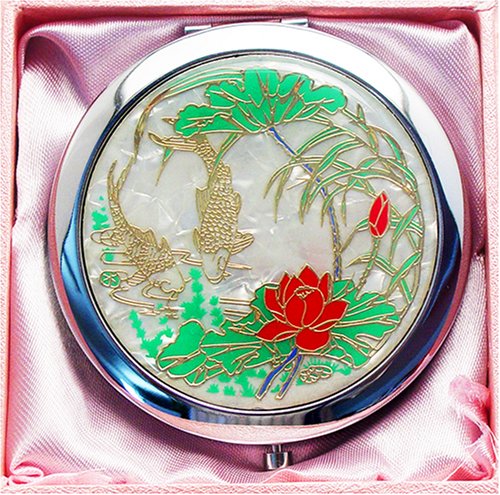 HealthPersonalCare: Red Flower Compact Purse Mirror Handheld Mirror