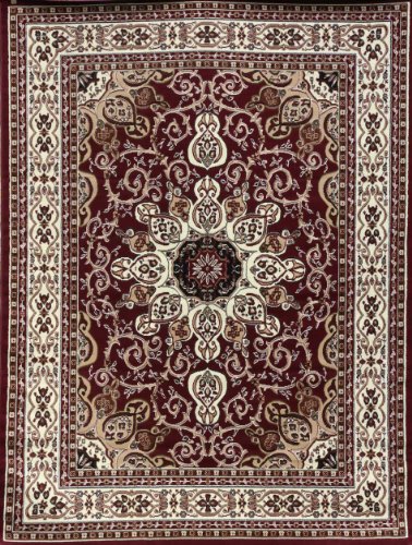 Generations Oriental Traditional Isfahan Persian Area Rug, 13' x 16', Red/Burgundy