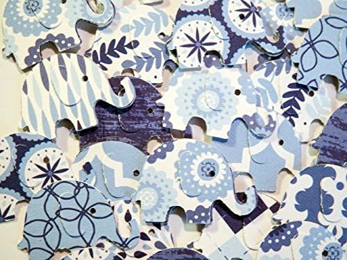 100 Blue Confetti Elephant Theme Baby Boy Shower Decorations Scrapbooking