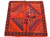 Vintage Sari Wall Hanging Patchwork Red Tapestry Decor India Art 40" X 40"