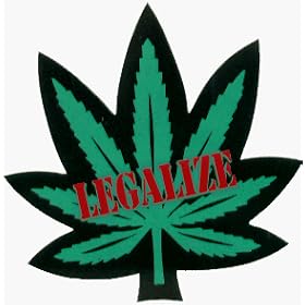 Marijuana Pot Leaf with LEGALIZE in Red - Sticker / Decal (Weed / Grass / Hemp)