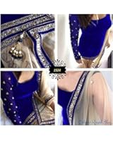 New Indian Designer Royal Blue Velvet Party Wear Salwar Suit Dress Material