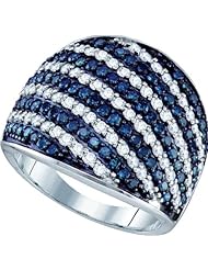 1.94ctw Blue Diamond Micro-Pave Ring 10K White Gold