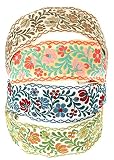 L. Erickson USA Ribbon Headband - Multi Floral Vine