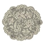 Heritage Lace Elizabeth 20-Inch Round Doily, Cafe