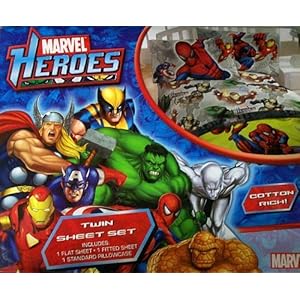 Marvel Heroes Twin Sheet Set