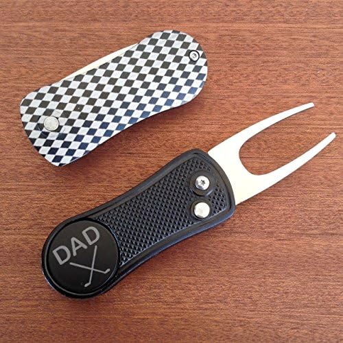 DAD Golf Ball Marker &amp; Divot Tool Switchblade Style. Christmas Gift for Dad, Golf Gift For Men
