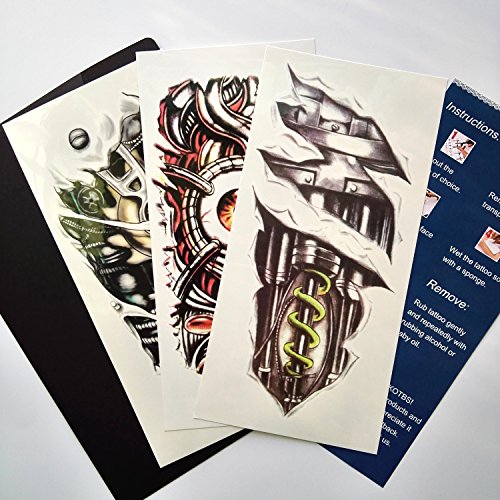 Kotbs 3 sheets mix robot arm body sticker tattoo art ma…