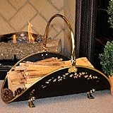 Filigree Black/Brass Wood Basket