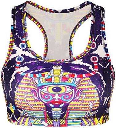 Johncast Womens Pope Egyptian Pharaoh Padded Sports Bra Aerobics Gym Yoga Vest