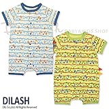 (ディラッシュ) DILASH初夏'16 えびカニ柄半袖ロンパース 70 サックス