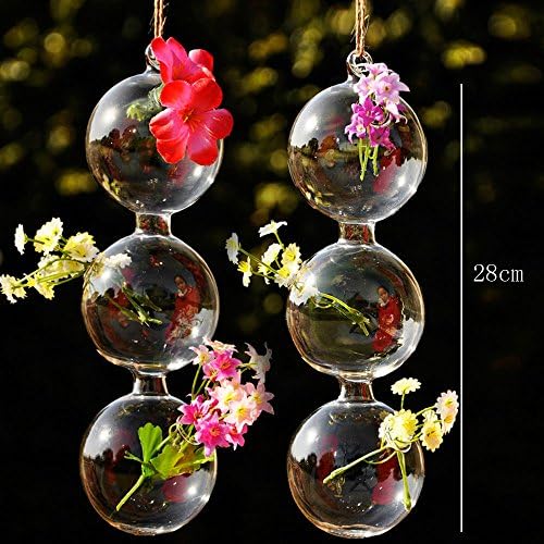2pcs Decoration Vases Bulb Hanging Crystal Flower Vase Planter Terrarium Container Decoration Vases Hydroponic Pot