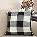 Black White Checkers Plaids Throw Pillow Case Sham Decor Cushion Covers Square 18x18 Inch Linen