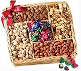 Broadway Basketeers Gourmet Sweet and Savory Nut Gift Basket for Mothers Day