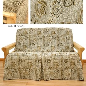 Melody Skirted Futon Slipcover Full 5 pc pillow set 627 by SlipcoverShop