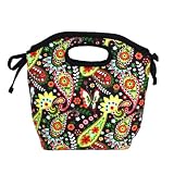 Newport Insulated Designer Lunch Bag with Ice Pack, Bright Paisley Pattern