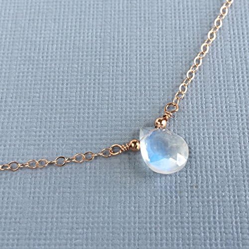 Rose Gold Moonstone Necklace, Rainbow Moonstone Choker, June Birthstone, Moonstone Jewelry, June Birthstone