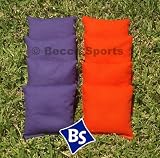 Weather Resistant Cornhole Bags Set - 4 Orange & 4 Purple
