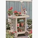 Suncast Portable Outdoor Gardening Center with Interchangeable Shelves, Tool Storage And Utility Bin, Taupe #GC1500B