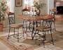 9pc Tuscan Style Counter Height Dining Table & Bar Stool Set