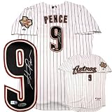 Hunter Pence Autographed/Hand Signed Majestic Authentic Houston Astros Pinstripe baseball Jersey